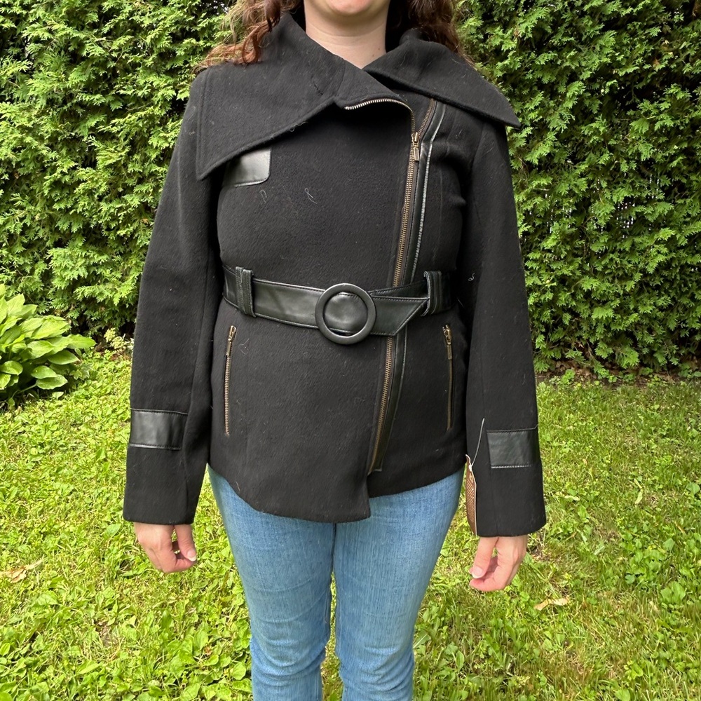 🧥 Arte Pelle Wool-Blend Belted Jacket – Size M - NWT